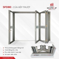 CỬA MỞ XẾP TRƯỢT NHÔM MAXPRO HỆ 80